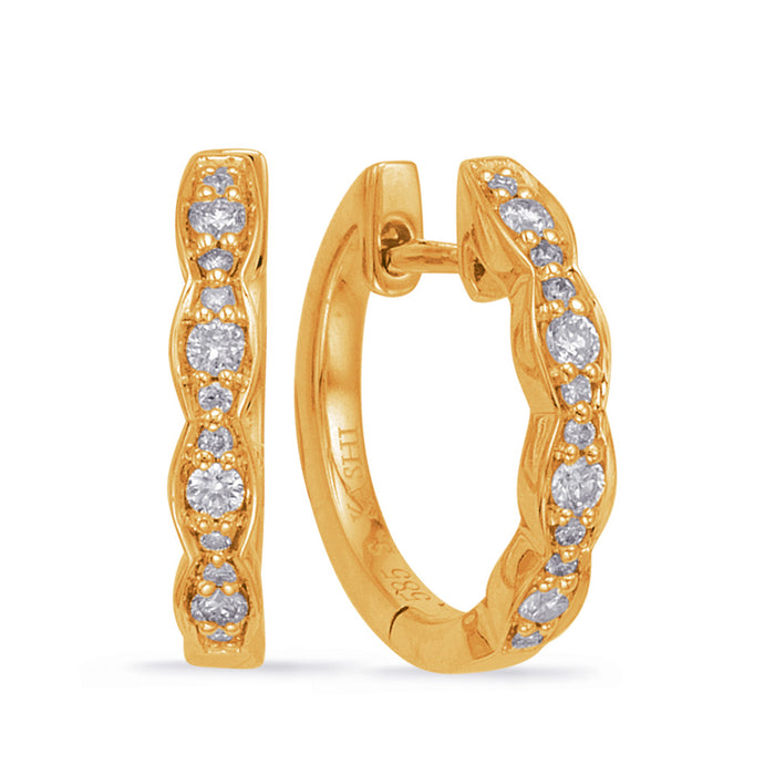 Yellow Gold Huggie Earring - E7968YG