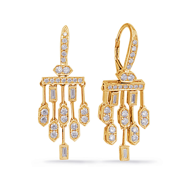 Yellow Gold Diamond Earring - E7969YG