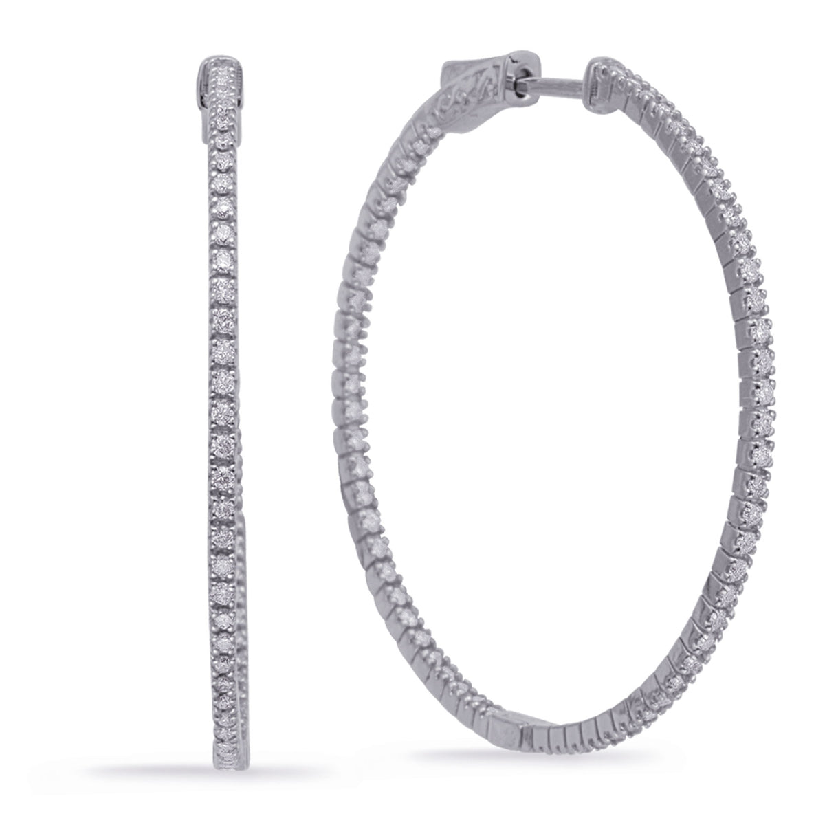 1.60 Inch Securehinge Hoop Earring - E7981WG