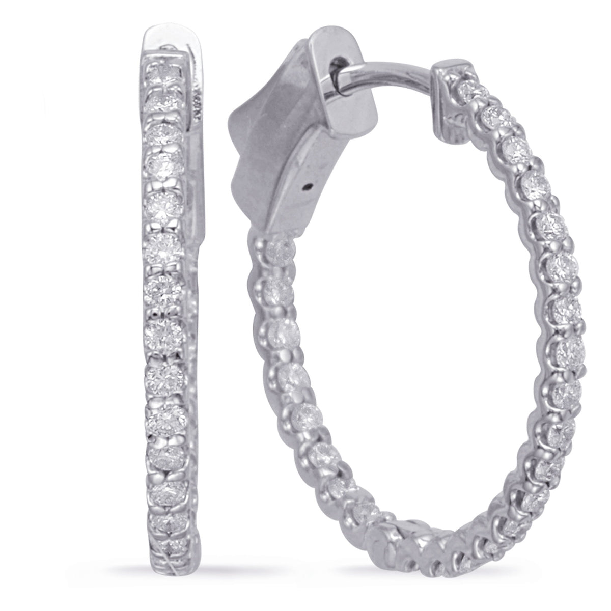 0.80 Inch Securehinge Hoop Earring - E7985WG