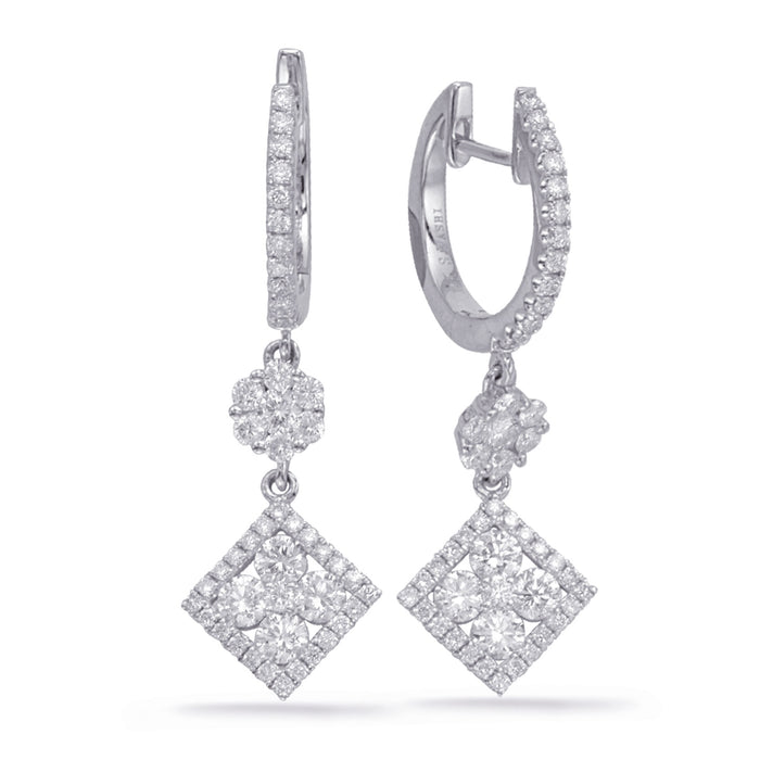 White Gold Diamond Earring - E7997WG