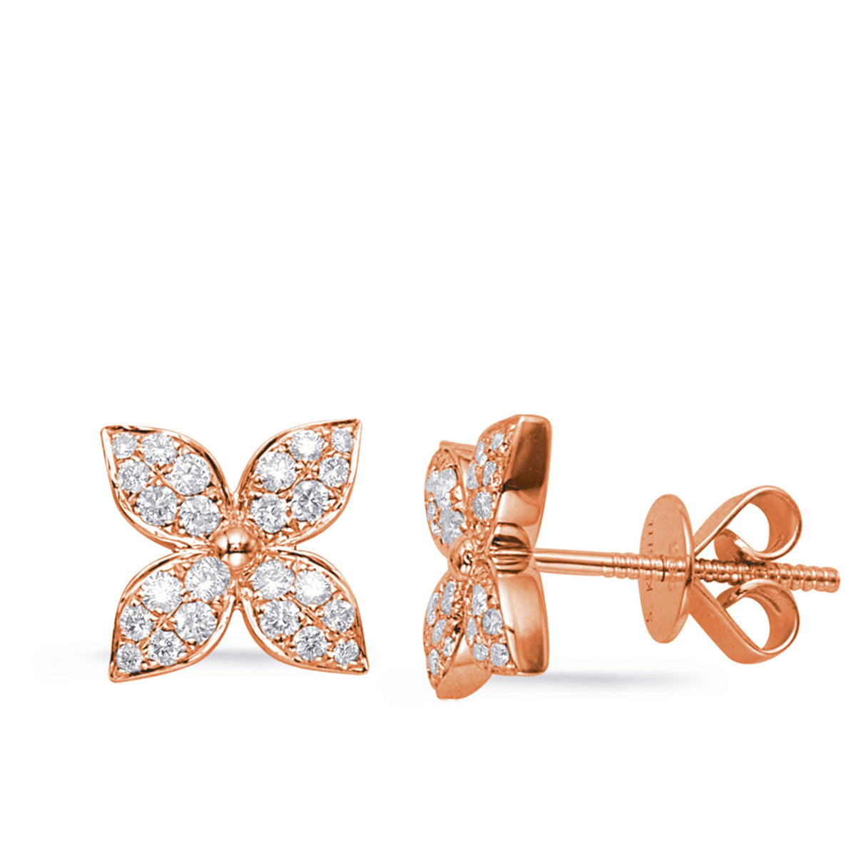 Rose Gold Diamond Stud Earring - E7998RG