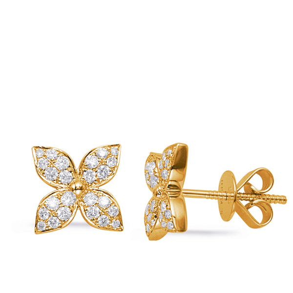 Yellow Gold Diamond Stud Earring - E7998YG