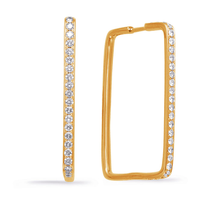 Yellow Gold Diamond Hoop Earring - E7999YG