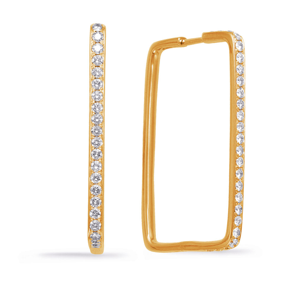 Yellow Gold Diamond Hoop Earring - E7999YG