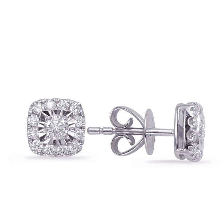 White Gold Diamond Earring - E8001WG