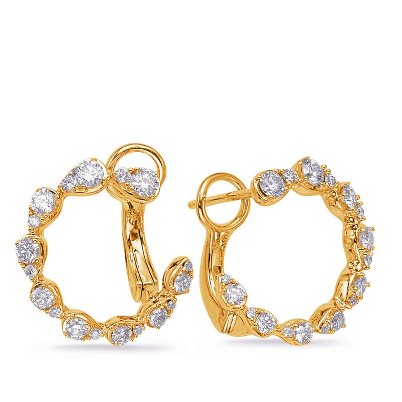 Yellow Gold Diamond Earring - E8002YG