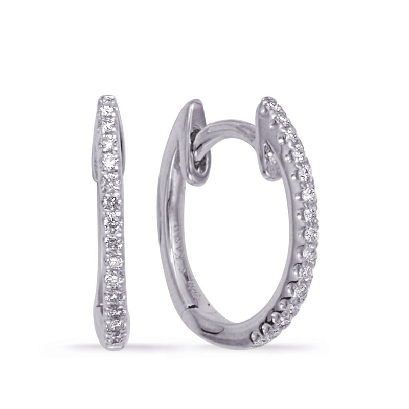 White Gold Huggie Earring - E8003WG