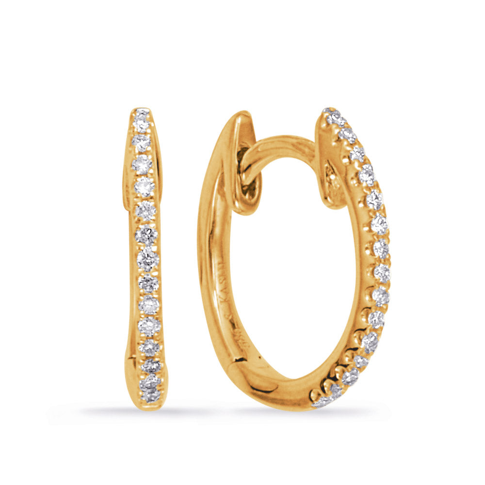 Yellow Gold Huggie Earring - E8003YG