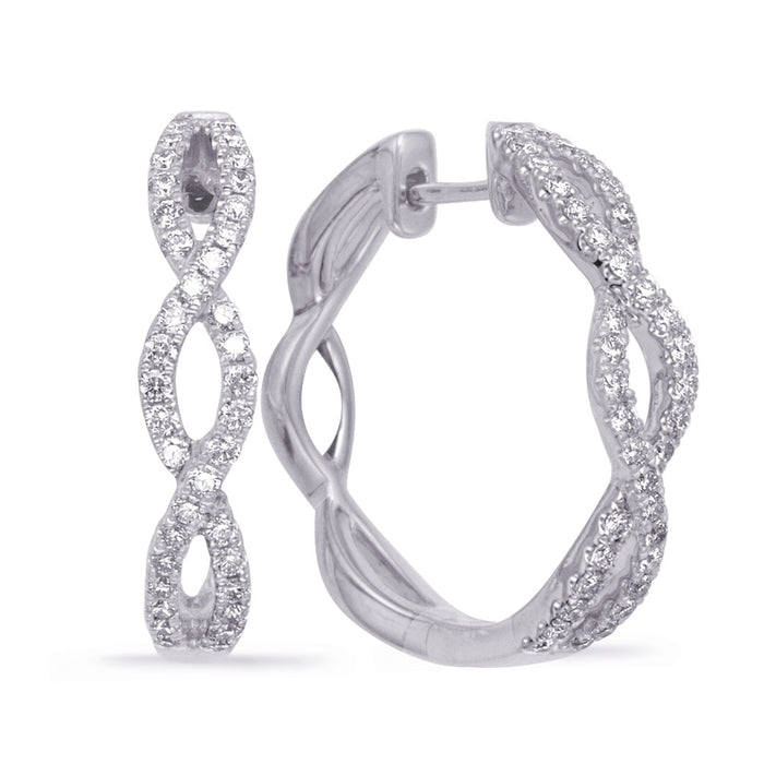 White Gold Diamond Hoop Earring - E8006WG