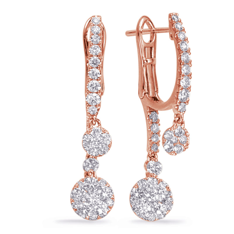 Rose Gold Diamond Hoop Earring - E8009RG