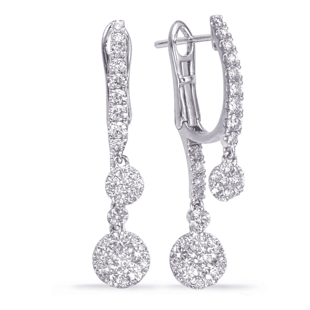 White Gold Diamond Hoop Earring - E8009WG