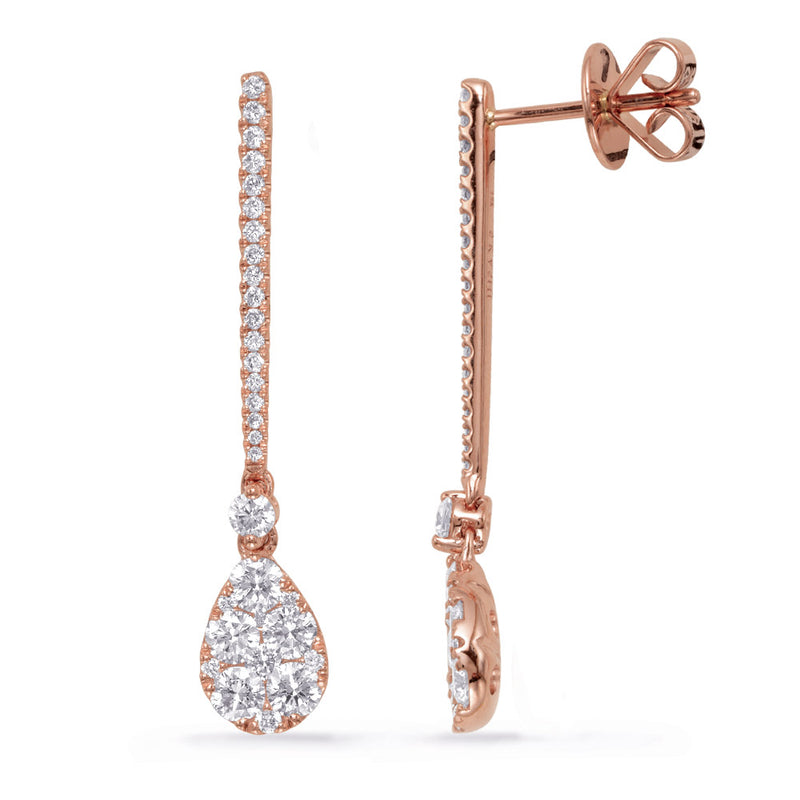 Rose Gold Diamond Fashion Earring - E8010RG