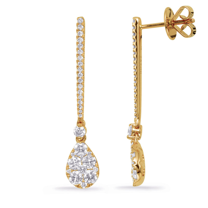 Yellow Gold Diamond Fashion Earring - E8010YG