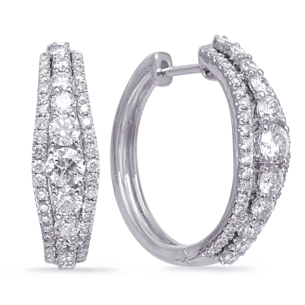 White Gold Diamond Earring - E8012WG