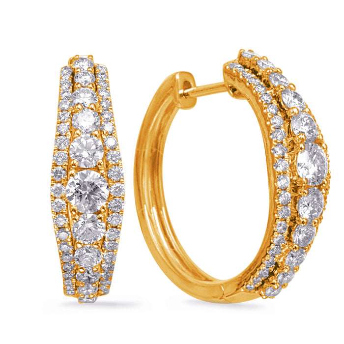 Yellow Gold Diamond Earring - E8012YG