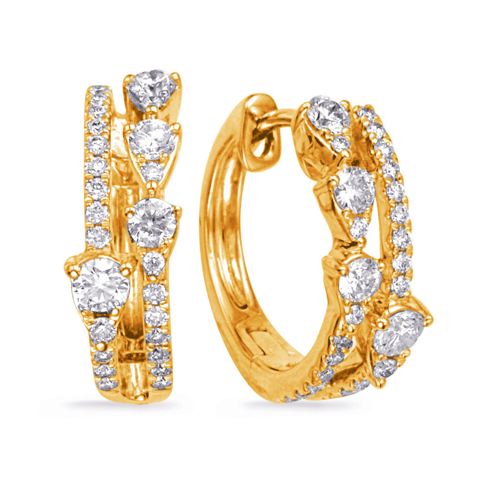 Yellow Gold Diamond Earring - E8013YG