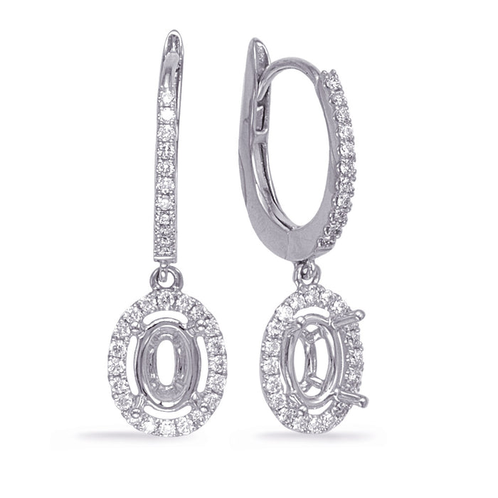 White Gold Diamond Earring - E8014-5X3MOVWG