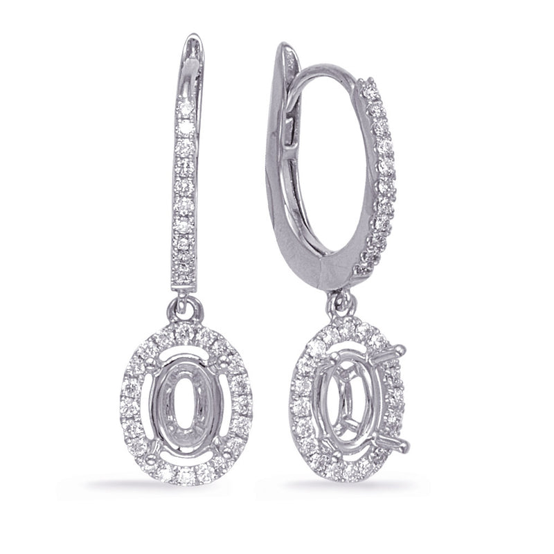 White Gold Diamond Earring - E8014-9X7MOVWG