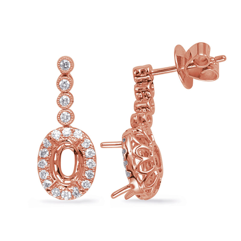 Rose Gold Diamond Earring - E8016-5X3MOVRG