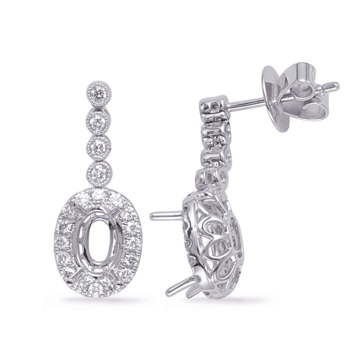 White Gold Diamond Earring - E8016-5X3MOVWG