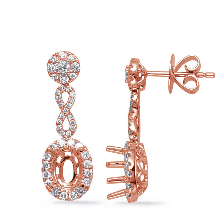 Rose Gold Diamond Earring - E8018-6X4MOVRG