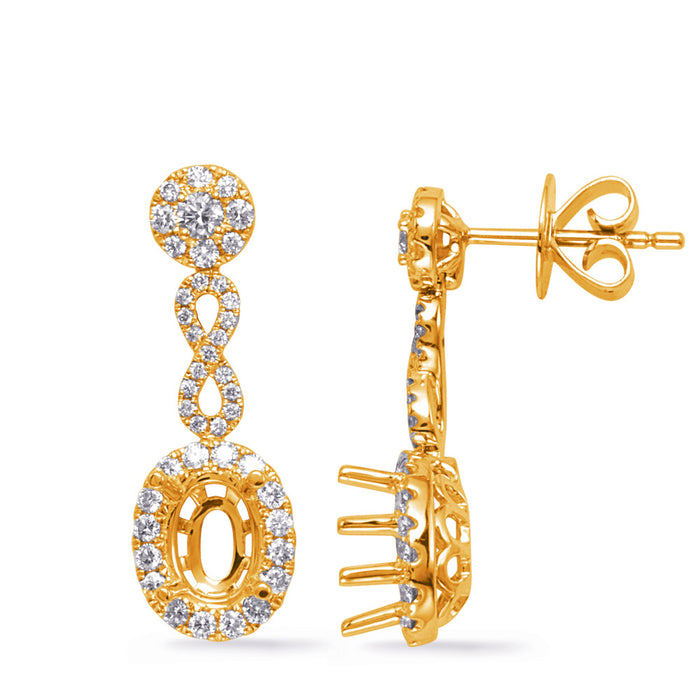 Yellow Gold Diamond Earring - E8018-6X4MOVYG