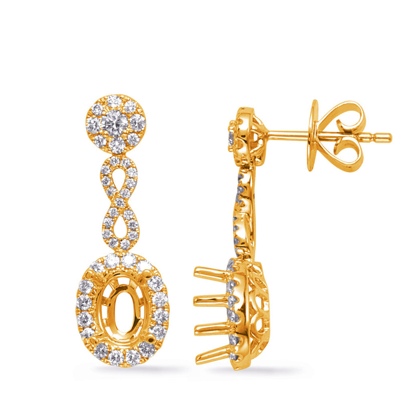 Yellow Gold Diamond Earring - E8018-6X4MOVYG