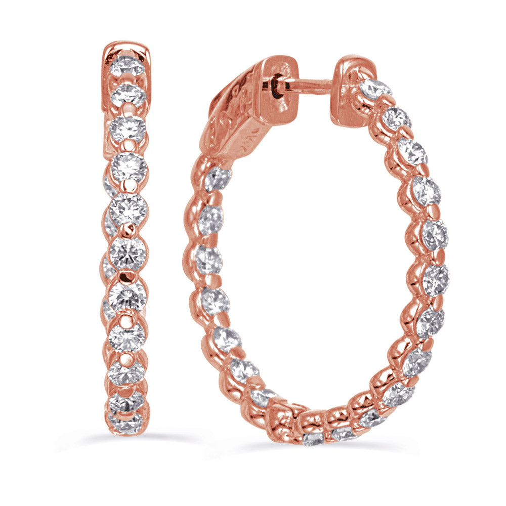 Rose Gold Securehinge Share Prong Earrin - E8021RG