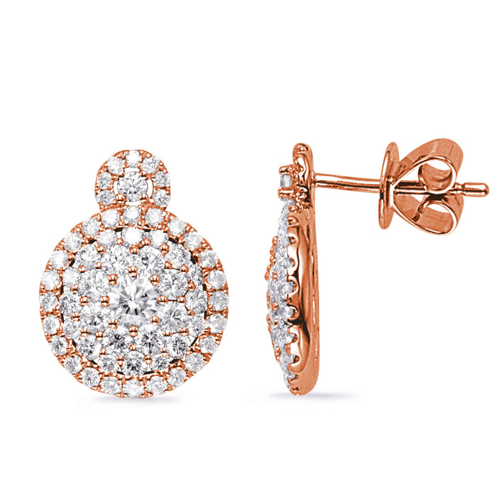 Rose Gold Diamond Stud Earring - E8023RG