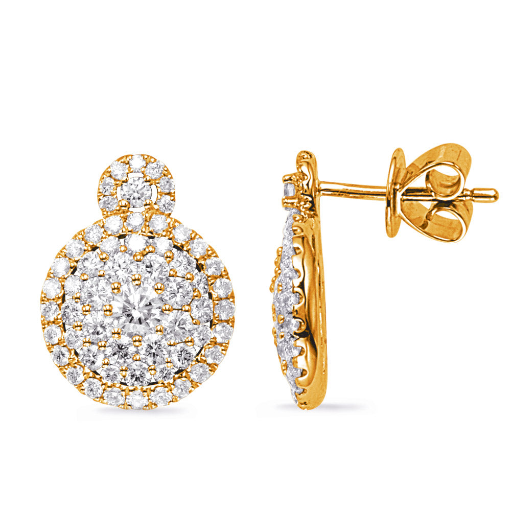 Yellow Gold Diamond Stud Earring - E8023YG