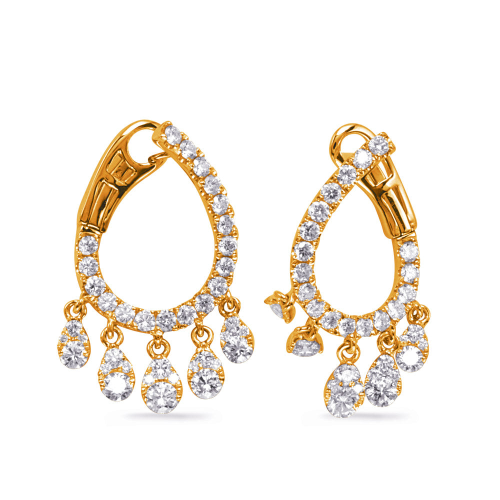 Yellow Gold Diamond Earring - E8024YG