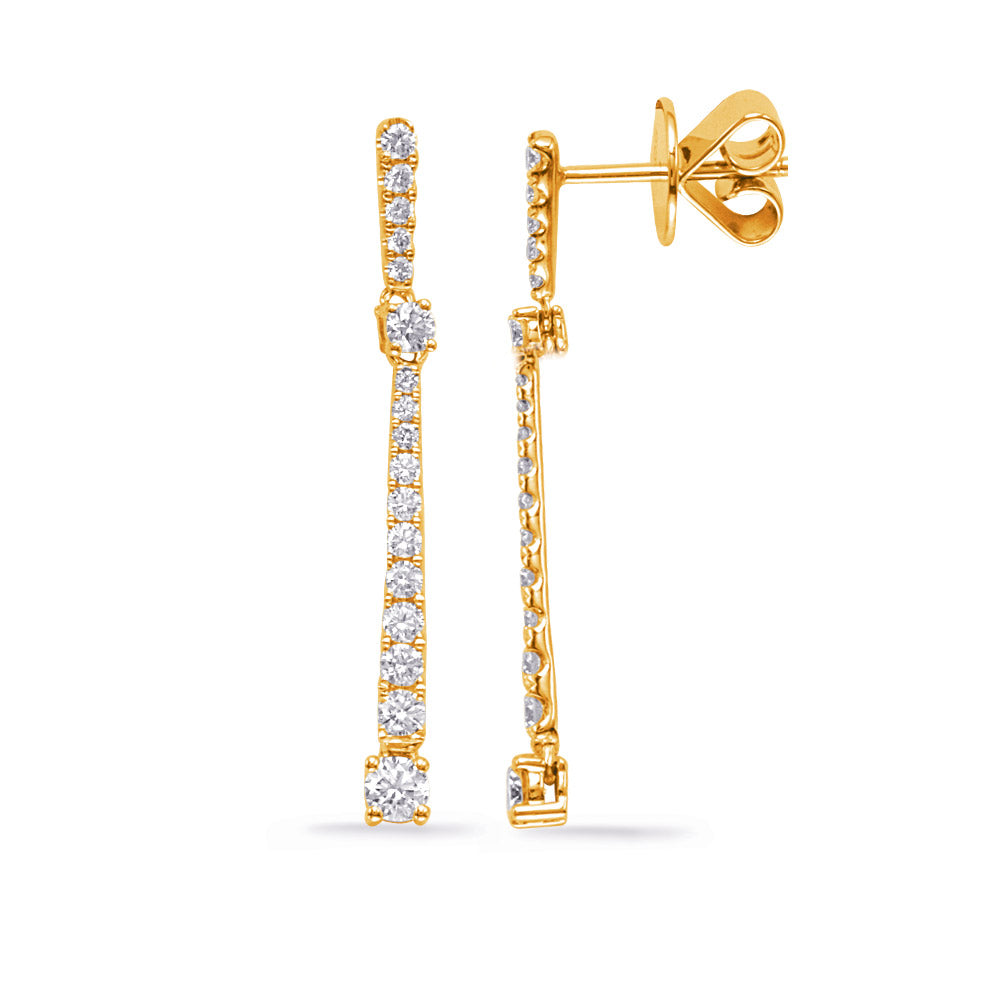 Yellow Gold Diamond Fashion Earring - E8027YG