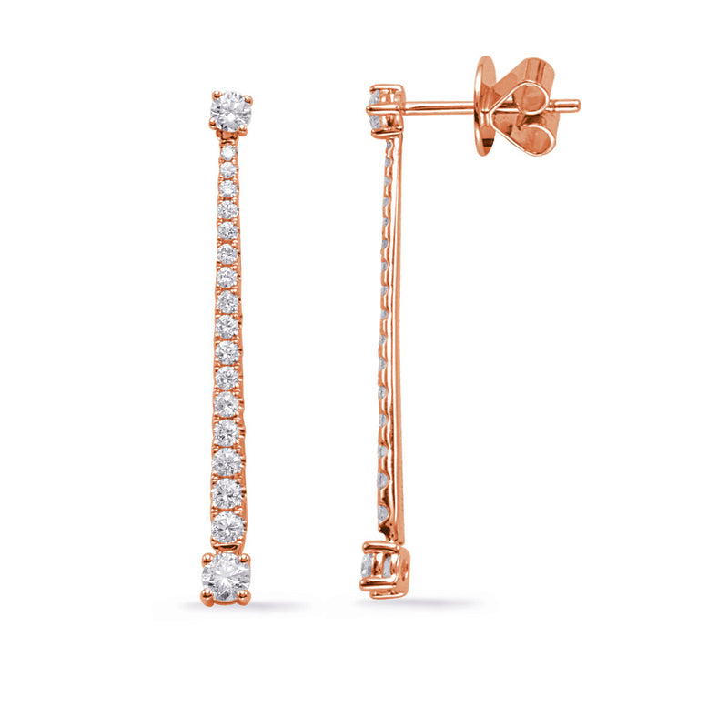 Rose Gold Diamond Fashion Earring - E8028RG