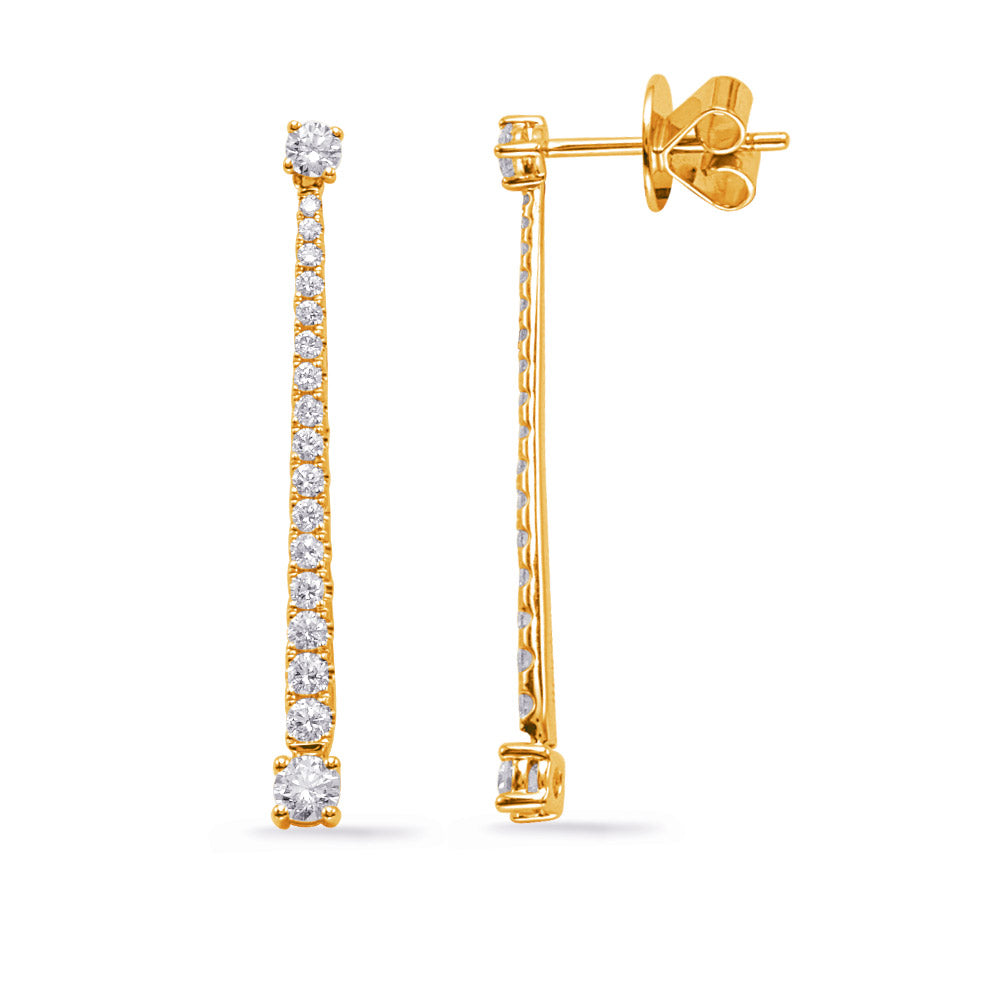 Yellow Gold Diamond Fashion Earring - E8028YG