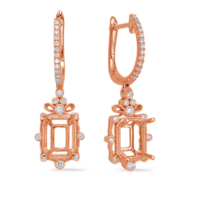 Rose Gold Diamond Earring - E8029-6X4MECRG