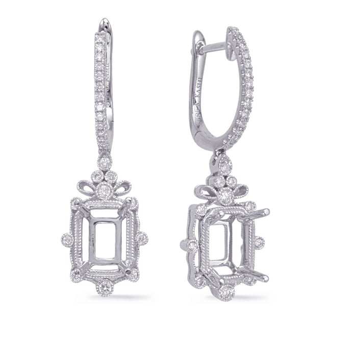 White Gold Diamond Earring - E8029-6X4MECWG