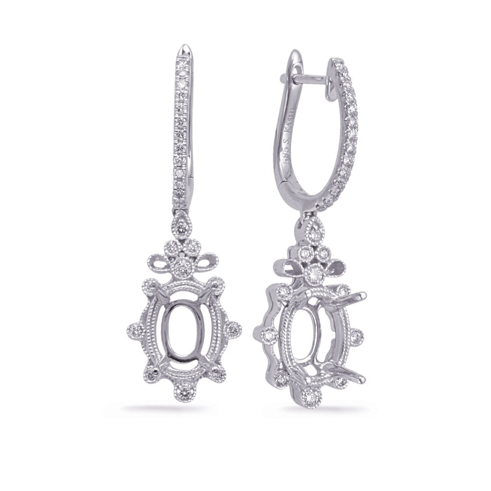 White Gold Diamond Earring - E8030-6X4MOVWG