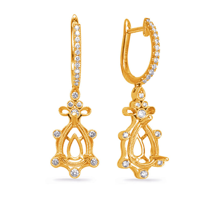 Yellow Gold Diamond Earring - E8031-8X5MPSYG