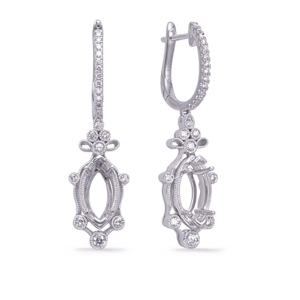 White Gold Diamond Earring 8x4mm - E8032-8X4MQWG