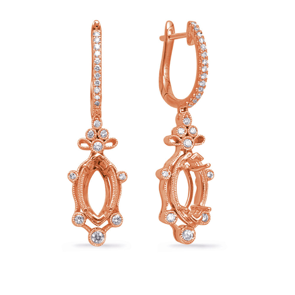 Rose Gold Diamond Earring 9x4.5mm - E8032-9X4.5MQRG