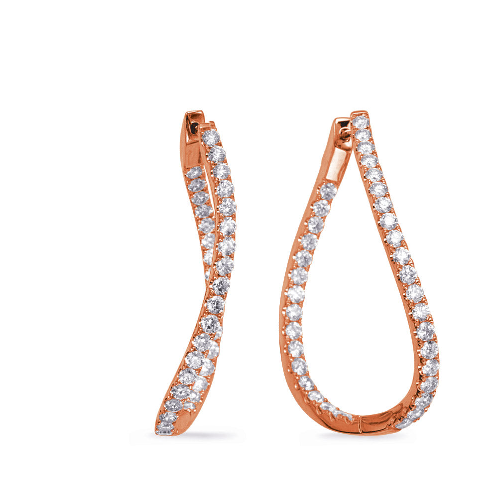 Rose Gold Diamond Hoop Earring - E8034RG