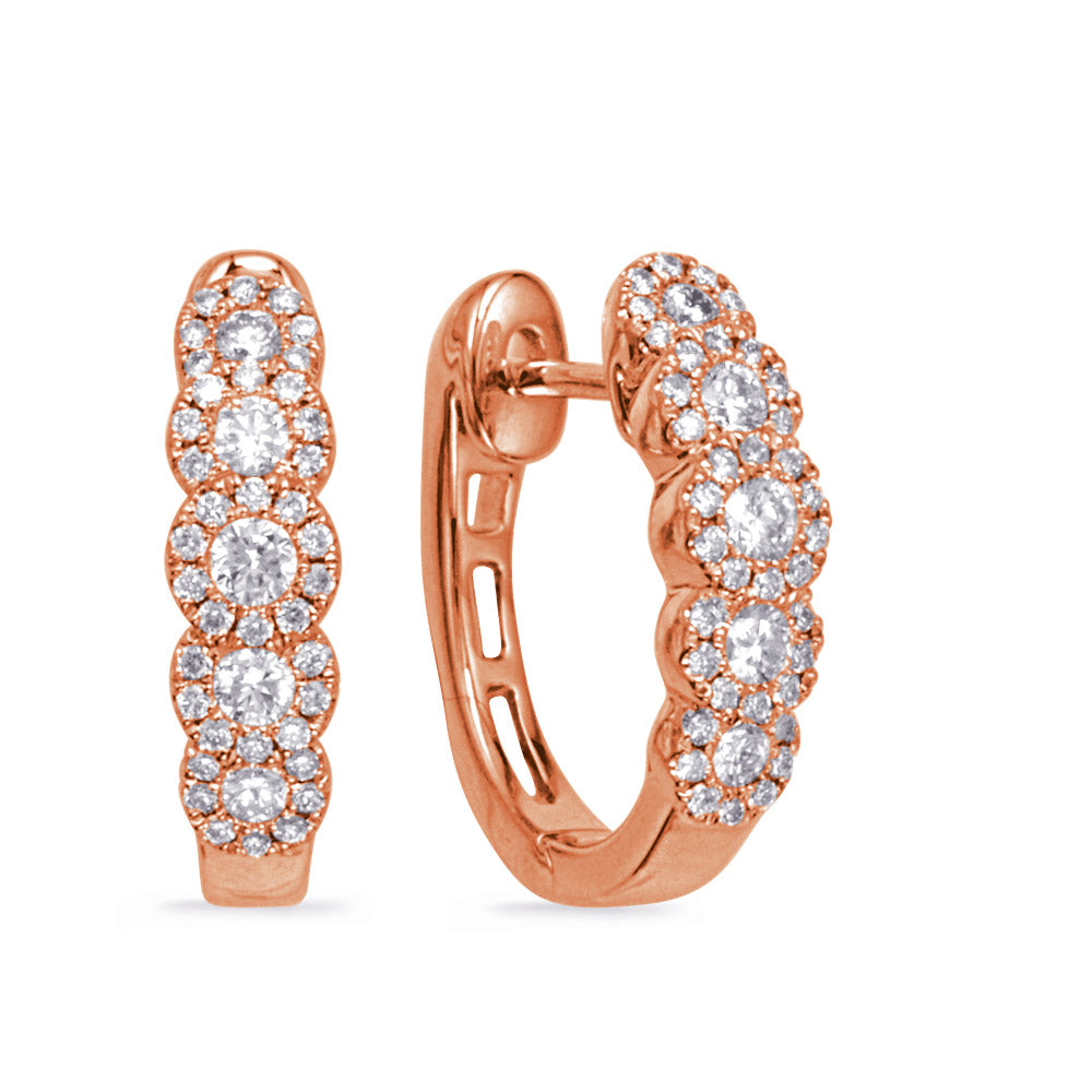 Rose Gold Diamond Hoop Earring - E8035RG