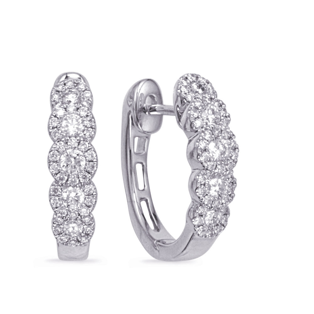 White Gold Diamond Hoop Earring - E8035WG