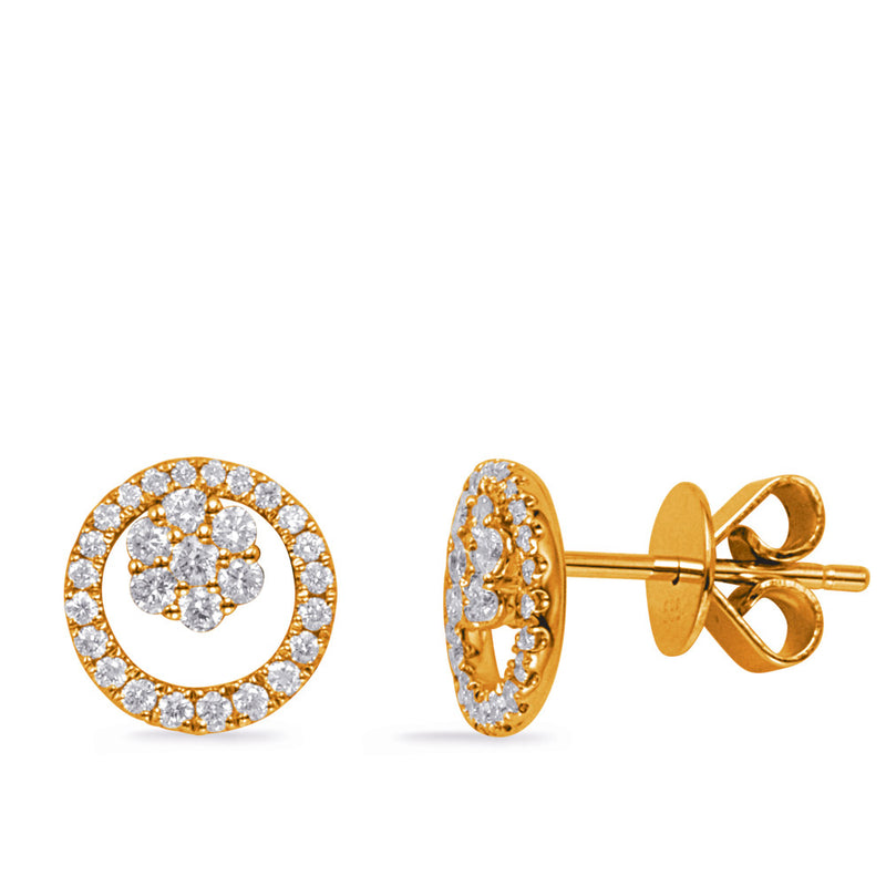 Yellow Gold Diamond Earring - E8036YG