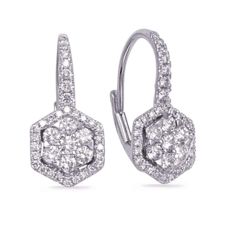 White Gold Diamond Earring - E8041WG