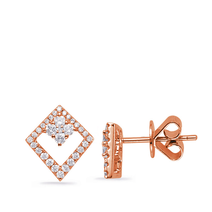 Rose Gold Diamond Stud Earring - E8043RG