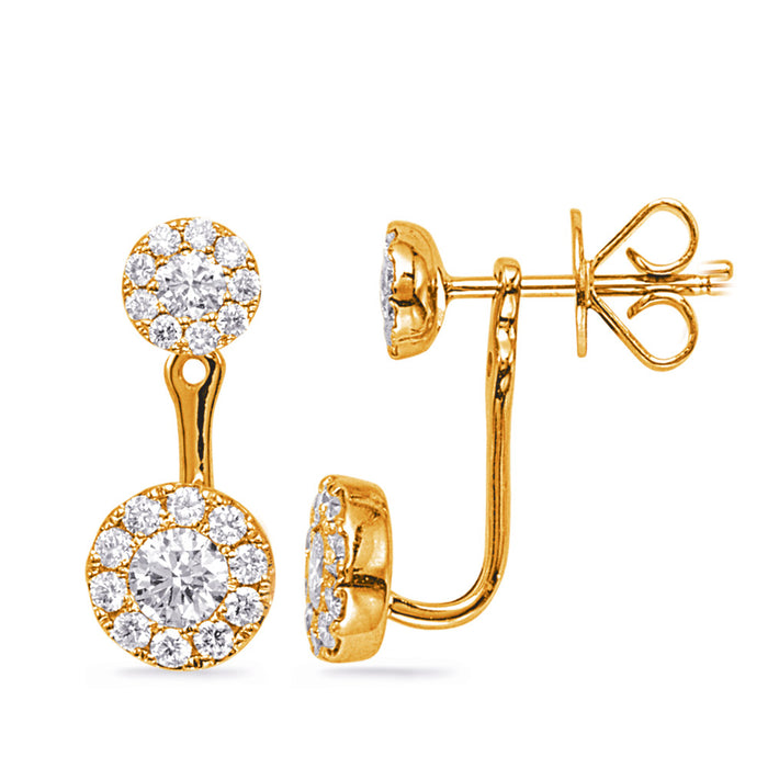 Yellow Gold Diamond Earring Jacket - E8045YG