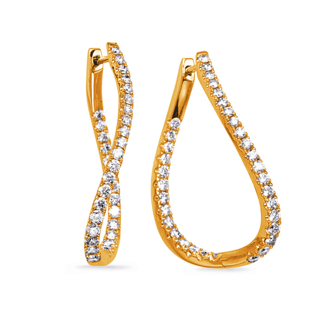 Yellow Gold Diamond Earring - E8048YG