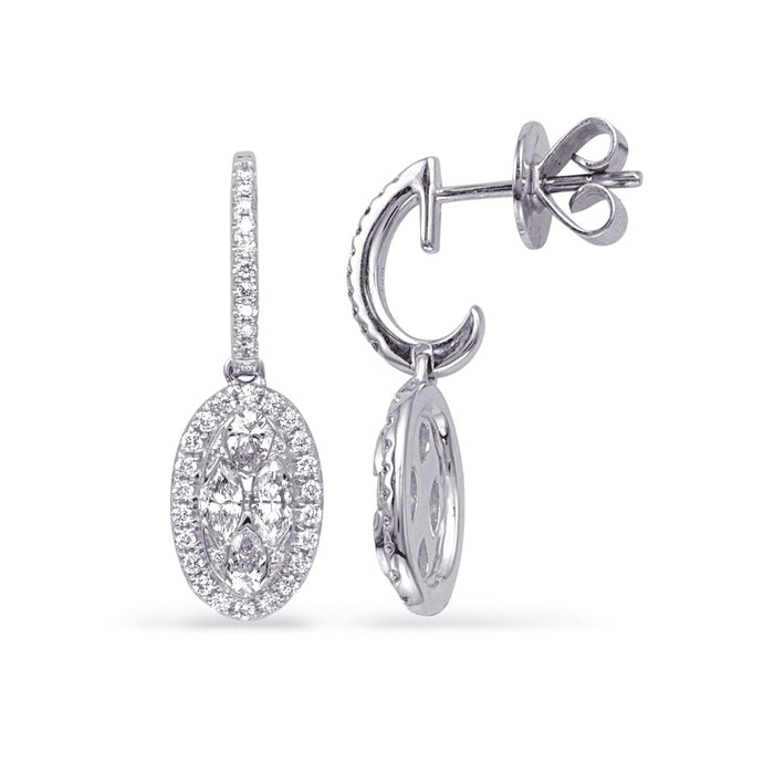 White Gold Diamond Earring - E8049WG